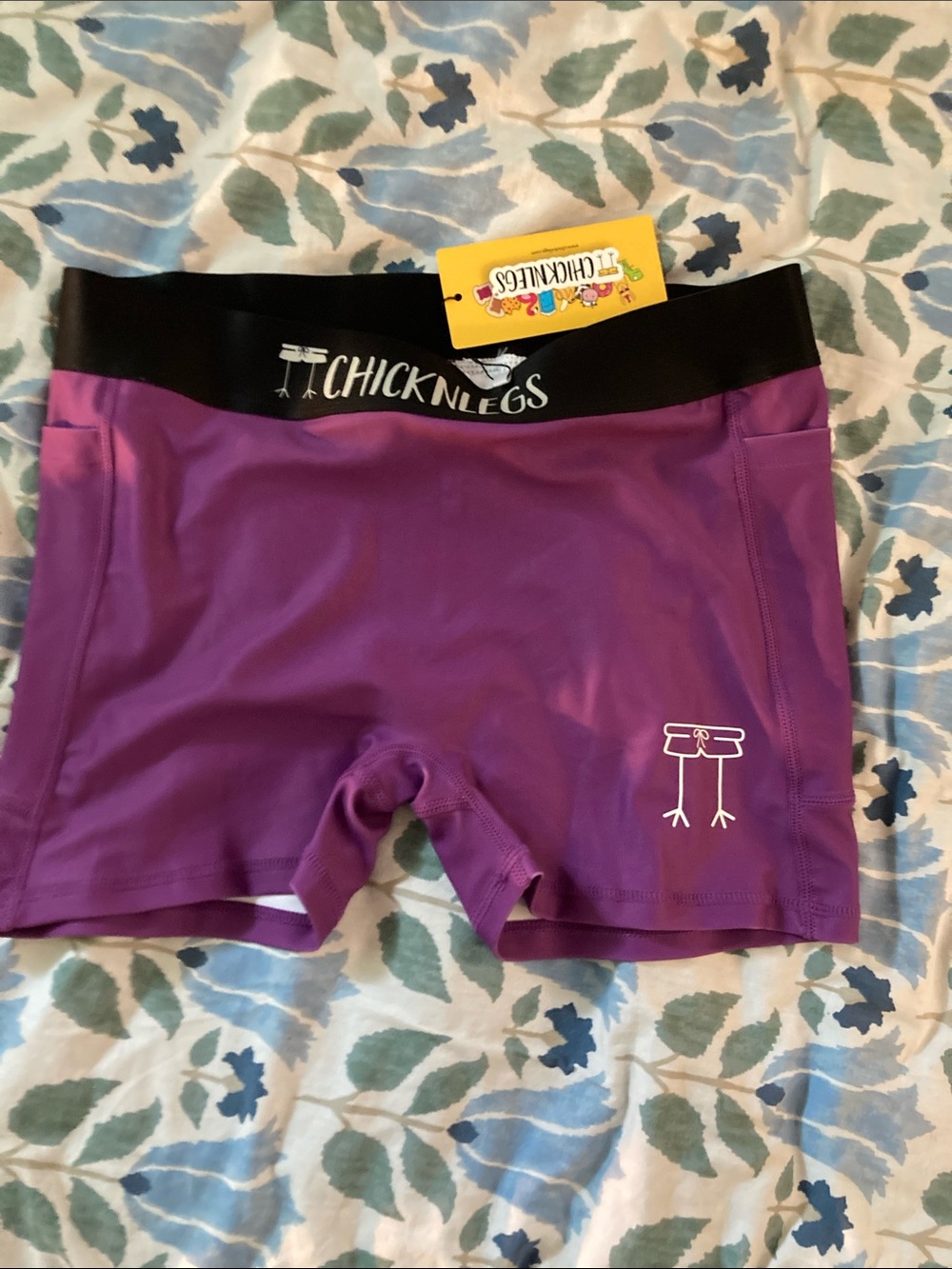 Chicknlegs Purple Performance Bike Shorts with Black Waistband